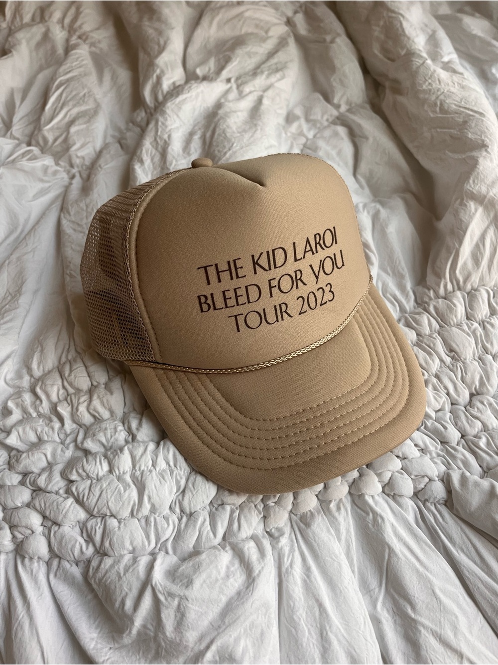 The Kid Laroi Bleed For You Tour 2023 beige hat